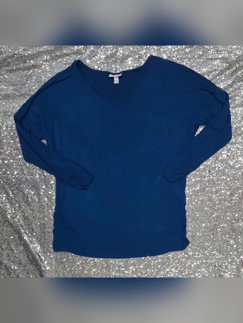 Liz Lange for Target Deep Aquablue Long Sleeve Scoop Neck Top